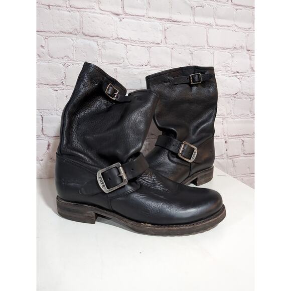 Frye Veronica Short Women's Size 6.5 Black Boots Leather - Picture 1 of 14